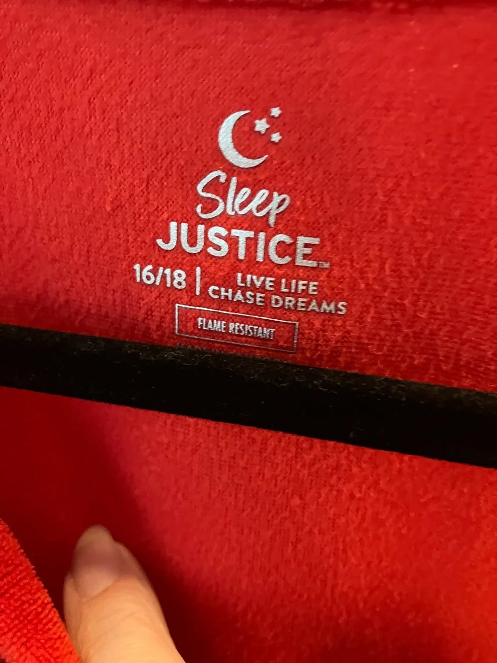 Justice Red Long-Sleeve Holiday Top with White Text